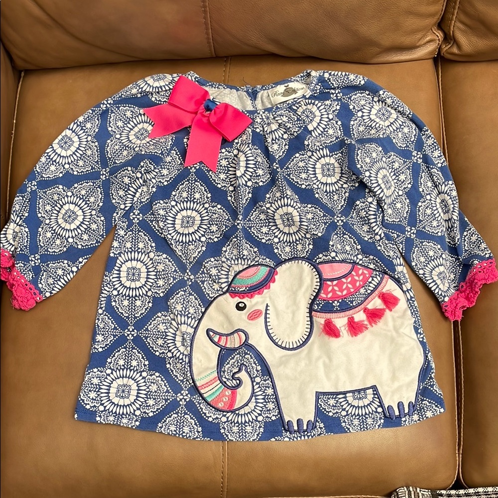 Rare Editions Blue and Pink Set with Elephant Design size 5 - Picture 2 of 3